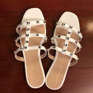 White Studded Sandals